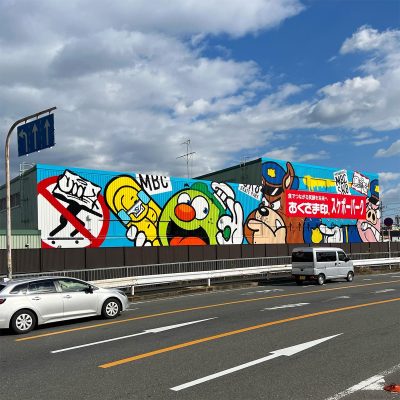 "POW!WOW!Longbeach" Mural painting with SKICK & 123Klan, LA, 2016